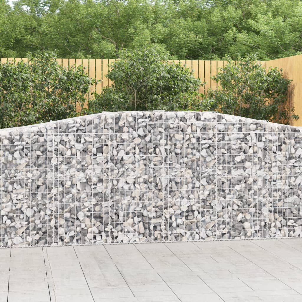 vidaXL Cestas de gaviones 15 uds forma de arco hierro 400x50x100/120cm