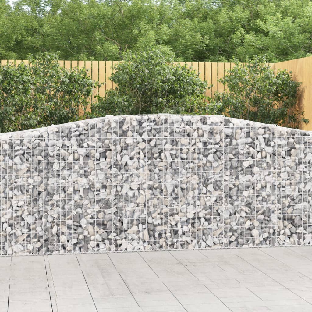vidaXL Cestas de gaviones 20 uds forma de arco hierro 400x50x100/120cm