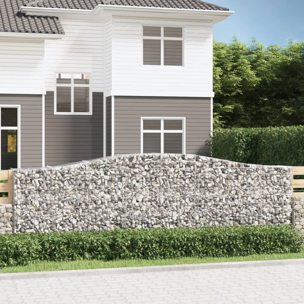 vidaXL Cestas de gaviones 20 uds forma de arco hierro 400x50x120/140cm