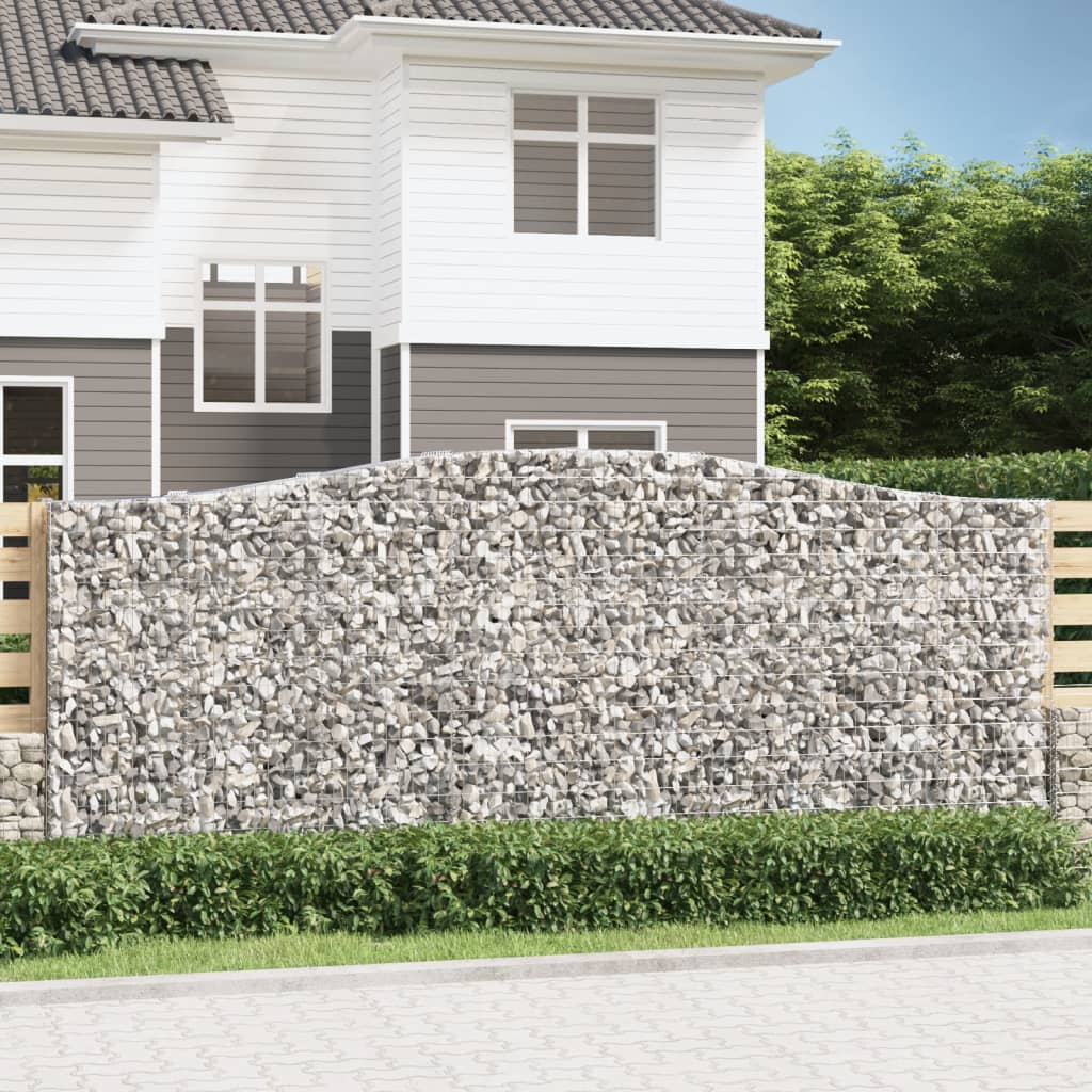 vidaXL Cestas de gaviones 9 uds forma de arco hierro 400x50x160/180 cm