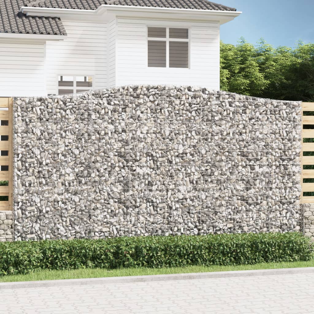 vidaXL Cestas de gaviones 5 uds forma de arco hierro 400x50x220/240 cm