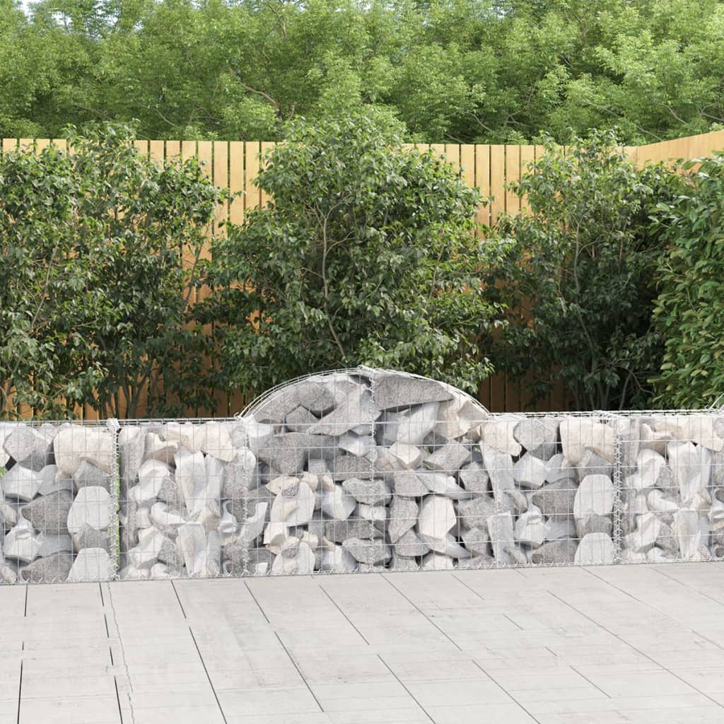 vidaXL Cestas de gaviones 11 uds forma de arco hierro 200x30x60/80 cm