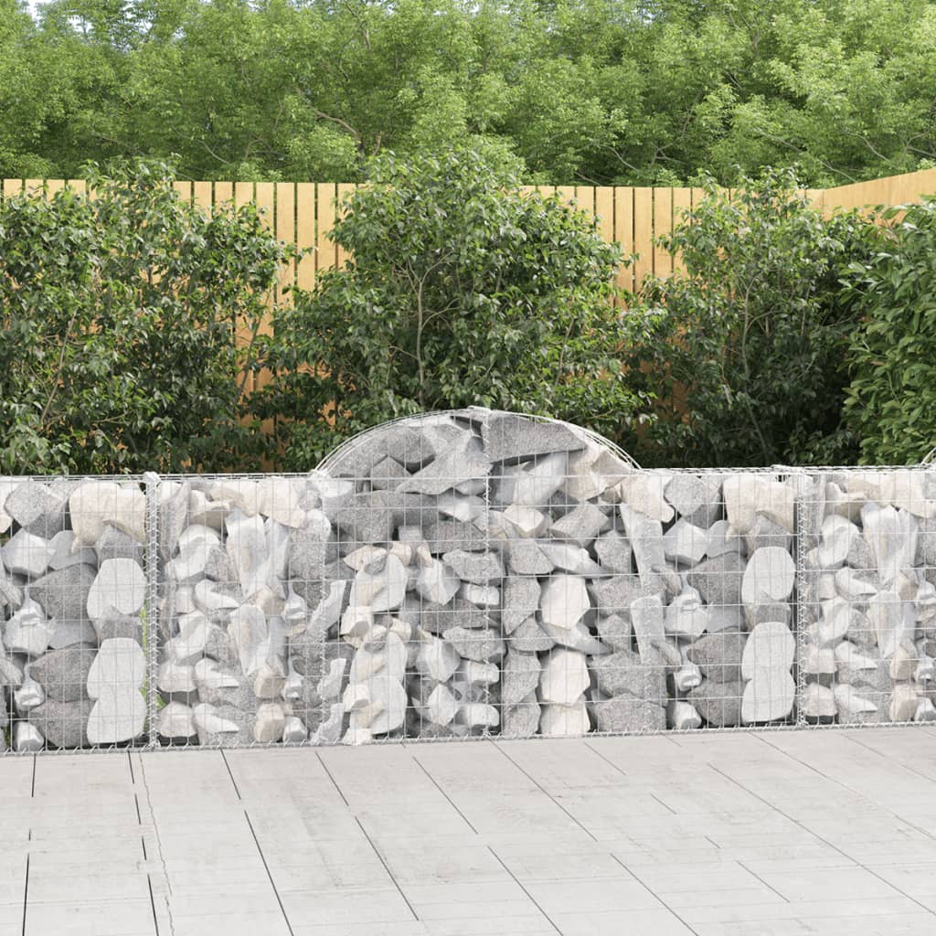 vidaXL Cestas de gaviones 30 uds forma de arco hierro 200x30x80/100 cm