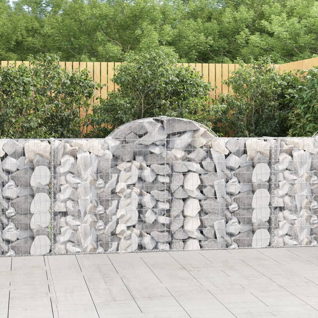 vidaXL Cestas de gaviones 2 uds forma de arco hierro 200x30x100/120 cm