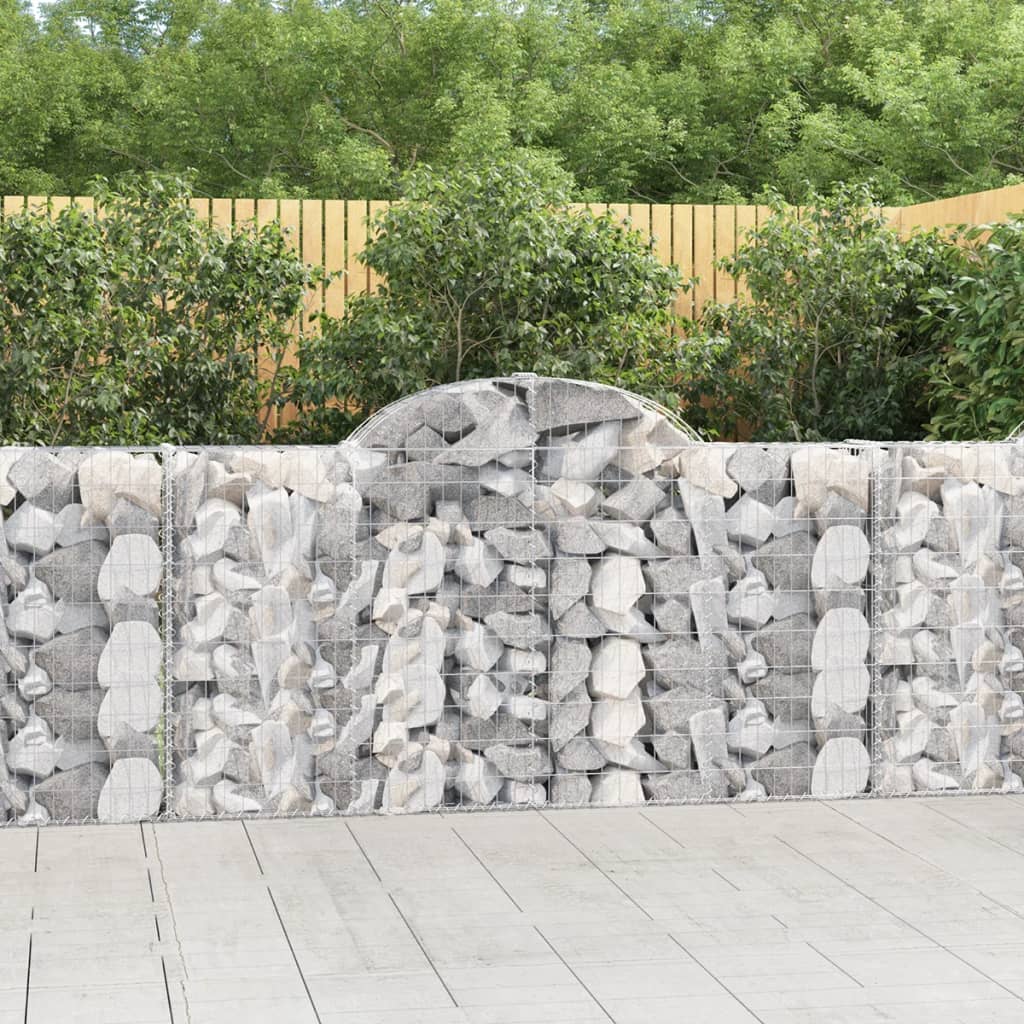 vidaXL Cestas gaviones 30 uds forma de arco hierro 200x30x100/120 cm