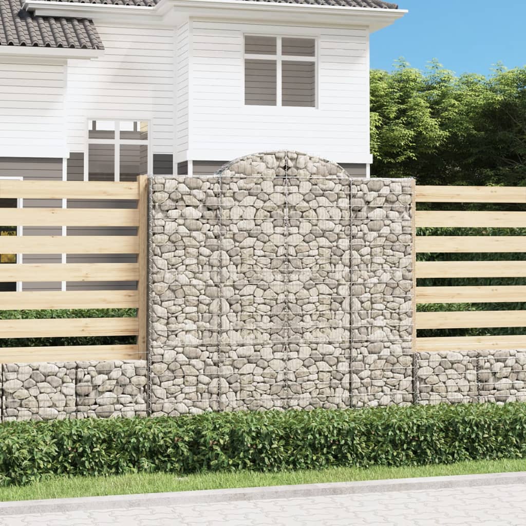 vidaXL Cestas de gaviones 4 uds forma de arco hierro 200x30x200/220 cm