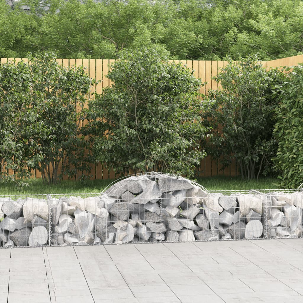 vidaXL Cestas de gaviones 6 uds forma de arco hierro 200x50x40/60 cm