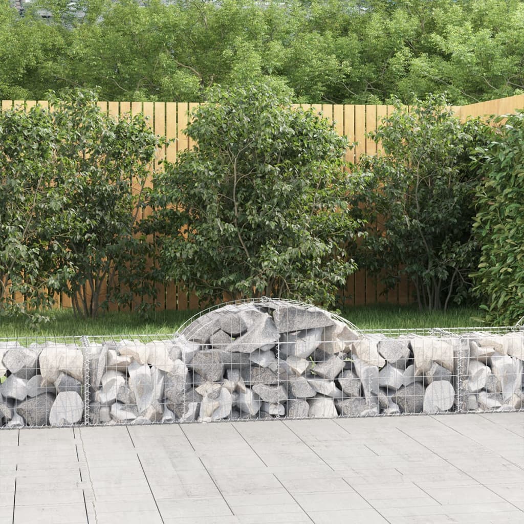 vidaXL Cestas de gaviones 13 uds forma de arco hierro 200x50x40/60 cm