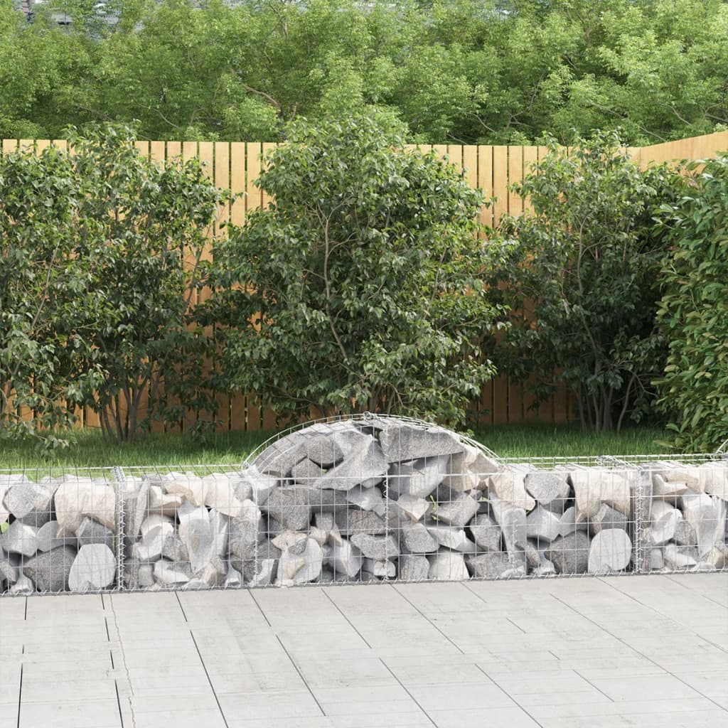 vidaXL Cestas de gaviones 14 uds forma de arco hierro 200x50x40/60 cm