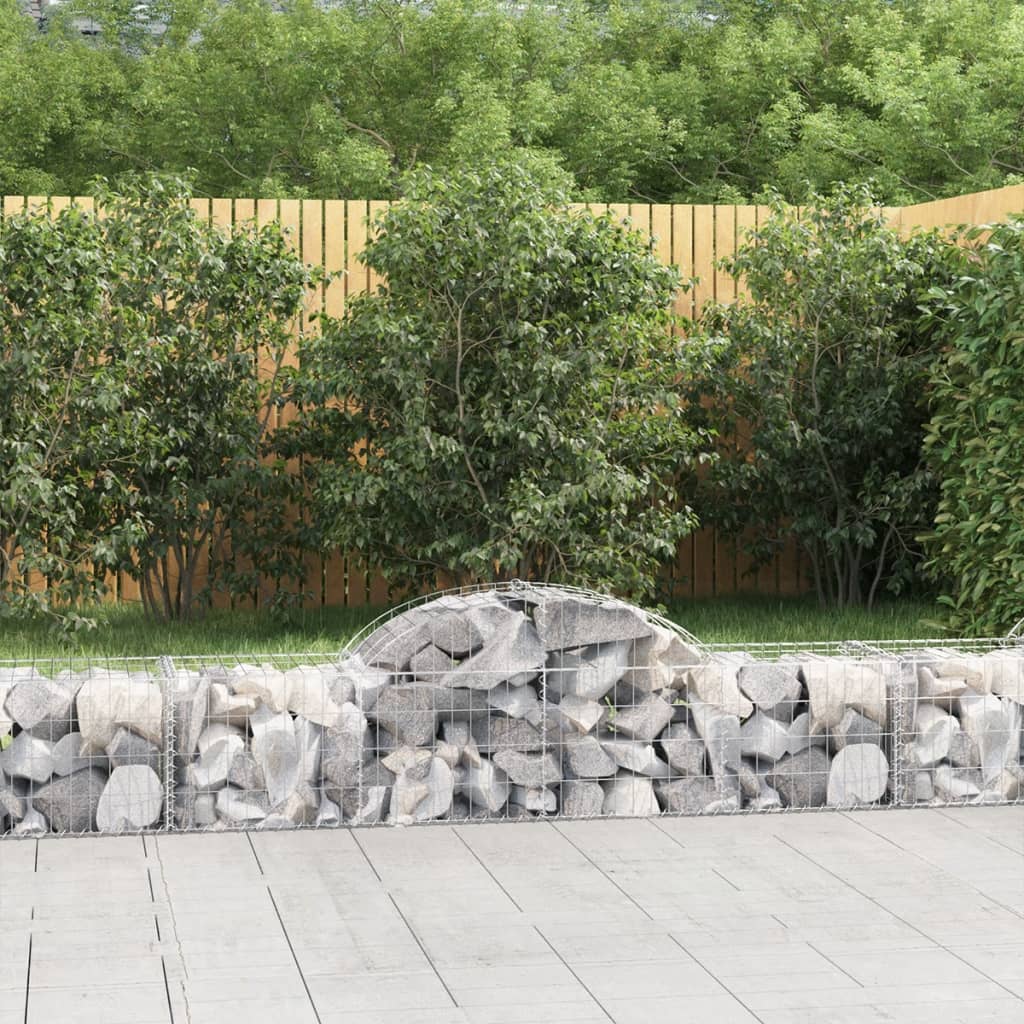 vidaXL Cestas de gaviones 30 uds forma de arco hierro 200x50x40/60 cm