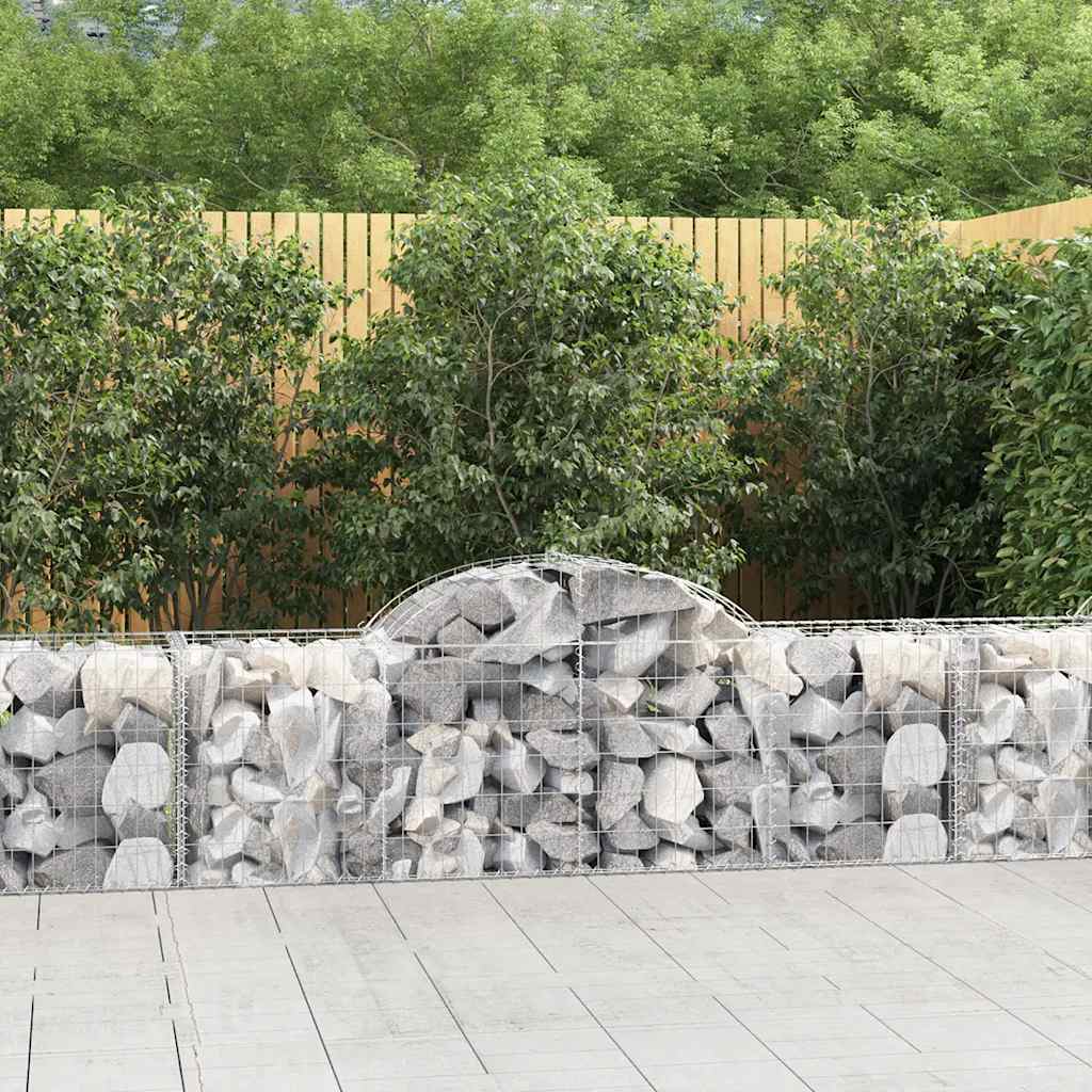 vidaXL Cestas de gaviones 12 uds forma de arco hierro 200x50x60/80 cm