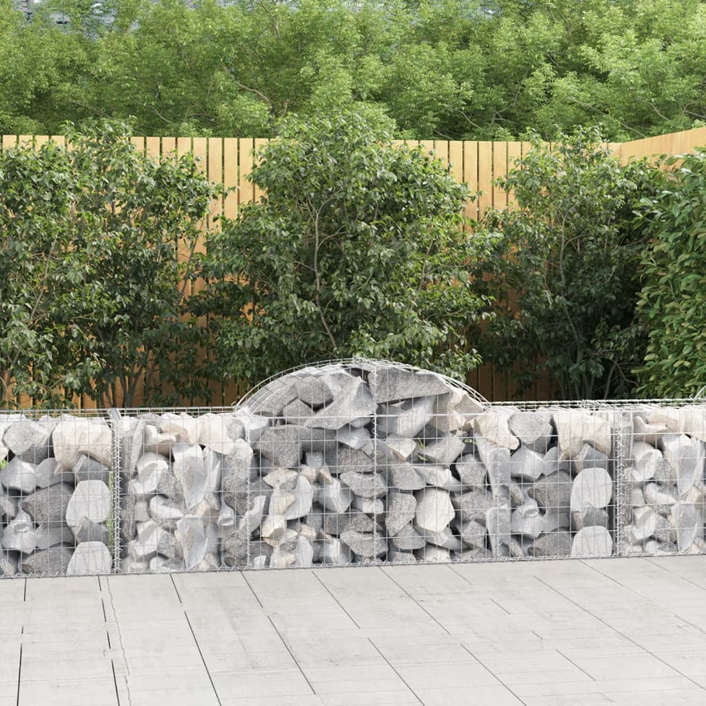 vidaXL Cestas de gaviones 30 uds forma de arco hierro 200x50x60/80 cm
