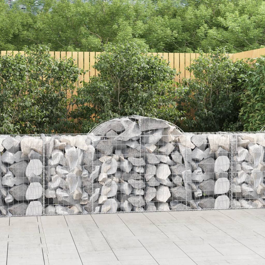 vidaXL Cestas de gaviones 8 uds forma de arco hierro 200x50x80/100 cm