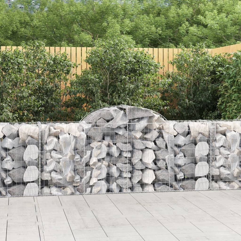 vidaXL Cestas de gaviones 9 uds forma de arco hierro 200x50x80/100 cm