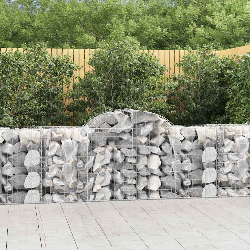 vidaXL Cestas de gaviones 13 uds forma de arco hierro 200x50x80/100 cm