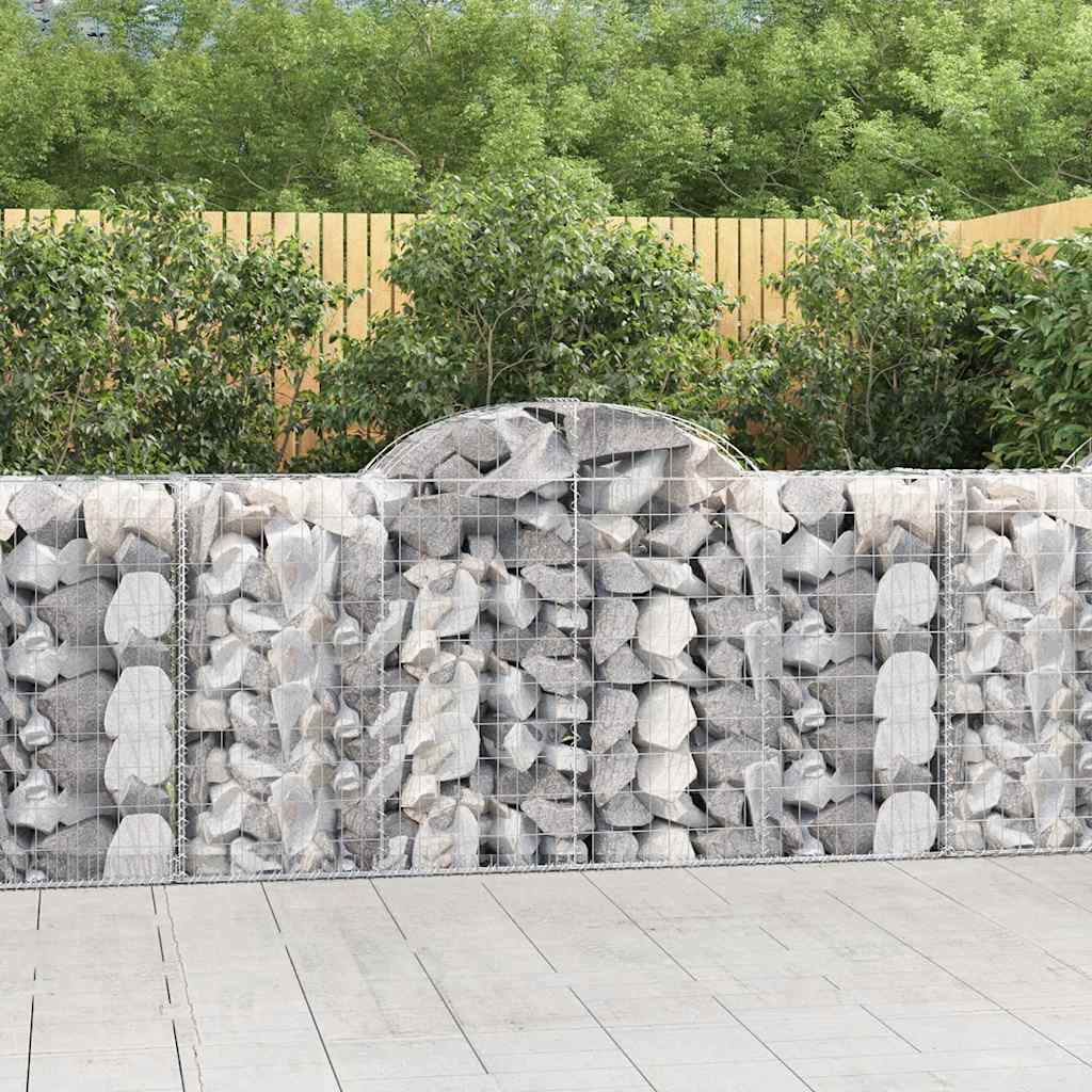 vidaXL Cestas de gaviones 8 uds forma de arco hierro 200x50x100/120cm