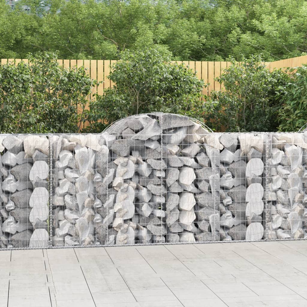vidaXL Cestas de gaviones 12 uds forma arco hierro 200x50x100/120 cm