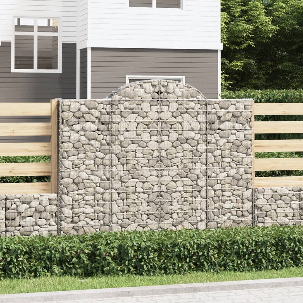 vidaXL Cestas de gaviones 4 uds forma de arco hierro 200x50x160/180 cm