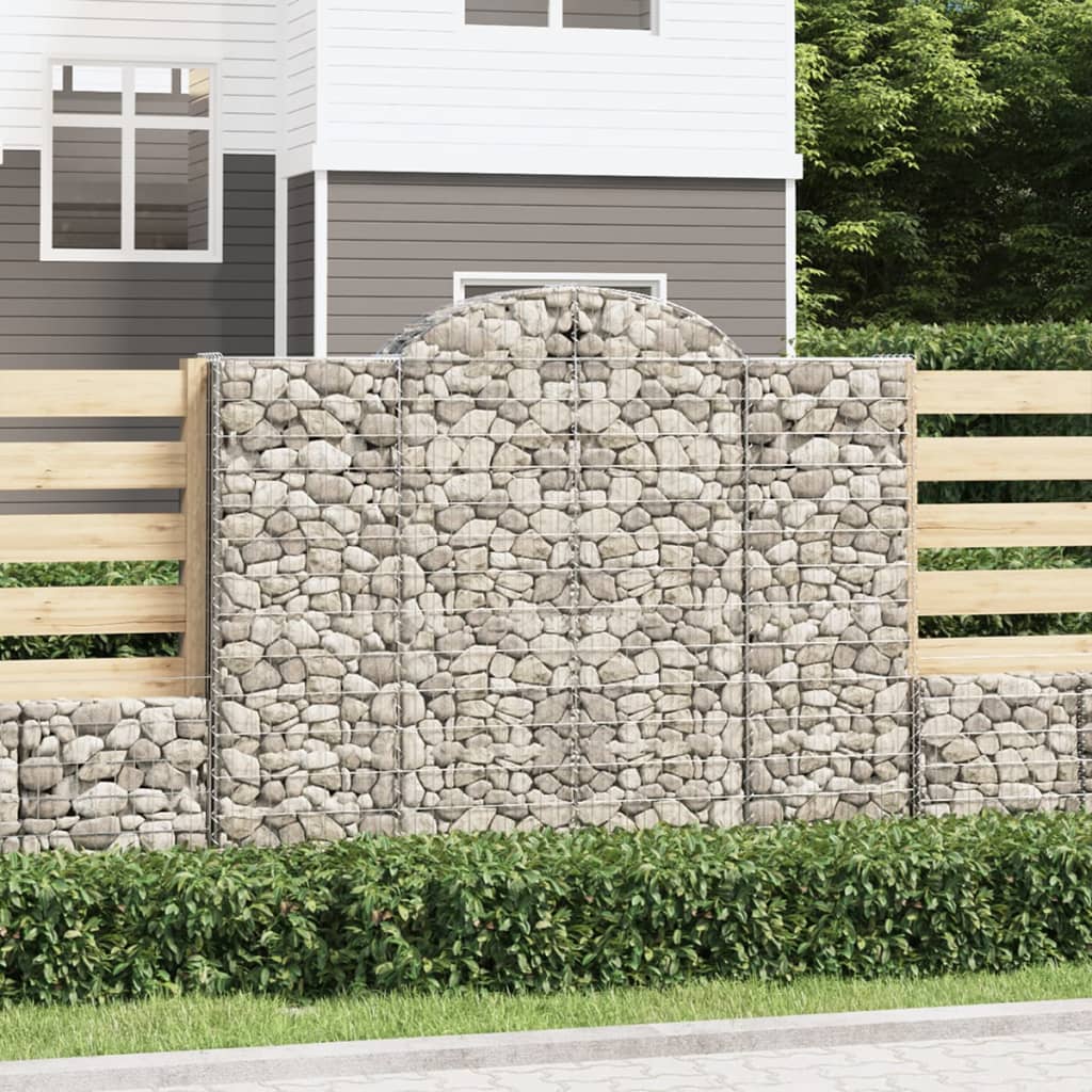 vidaXL Cestas gaviones 10 uds forma de arco hierro 200x50x160/180 cm