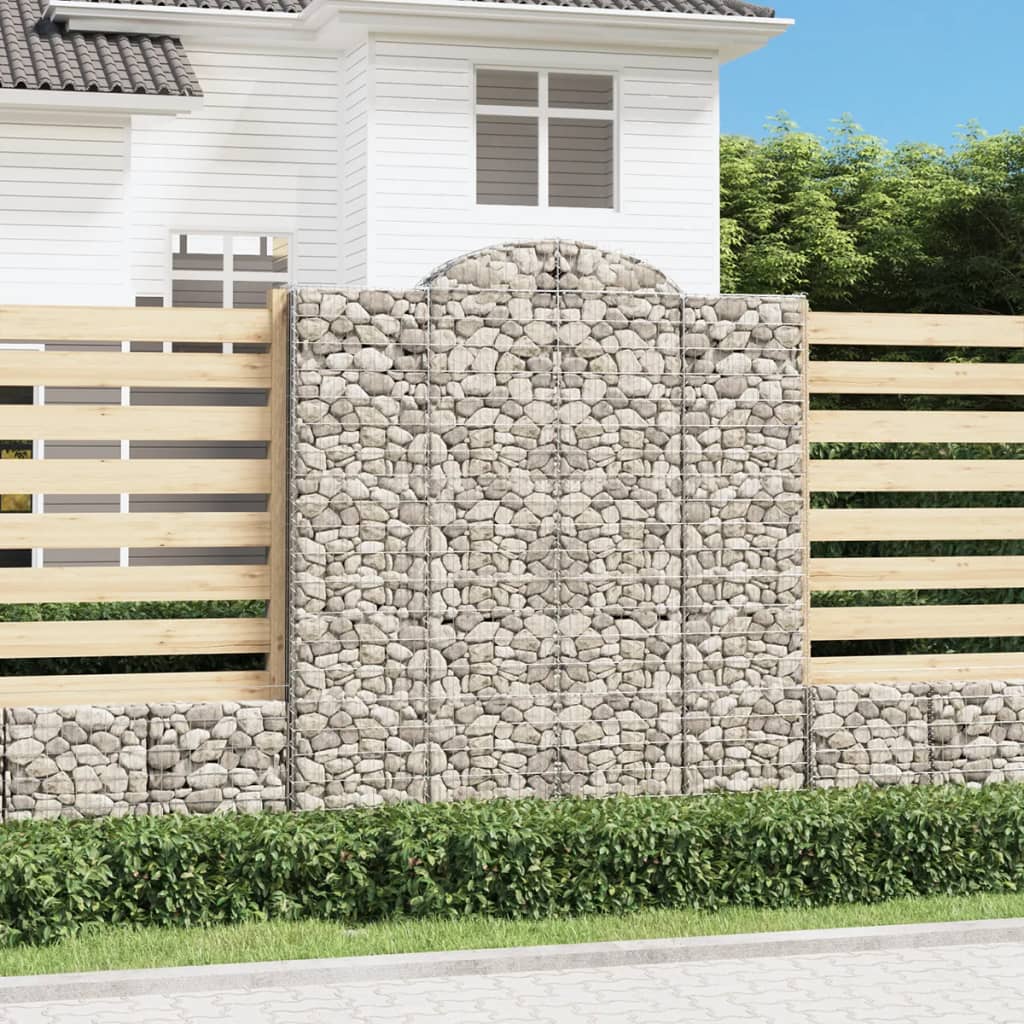 vidaXL Cestas de gaviones 10 uds forma de arco hierro 200x50x220/240cm