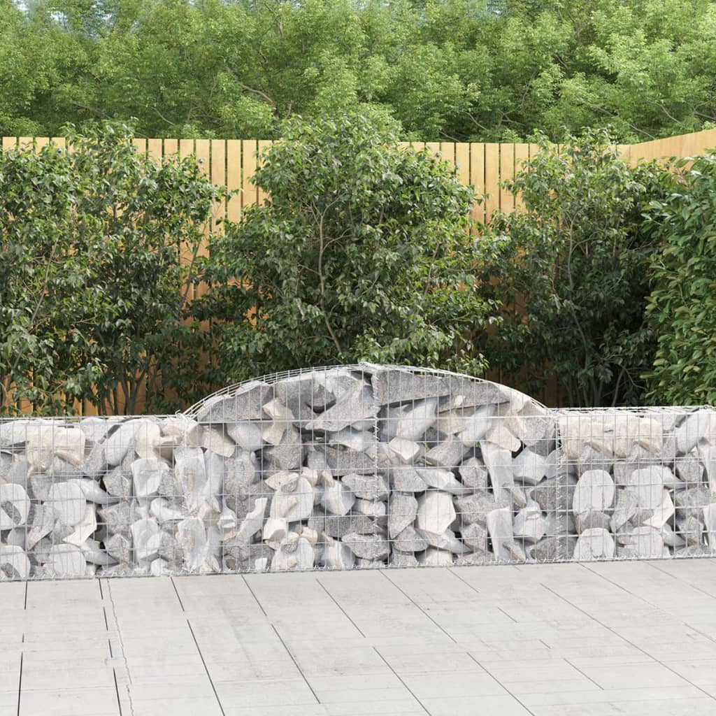 vidaXL Cestas de gaviones 11 uds forma de arco hierro 300x30x60/80 cm