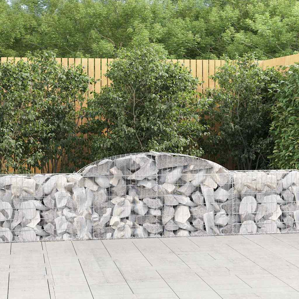 vidaXL Cestas de gaviones 13 uds forma de arco hierro 300x30x60/80 cm