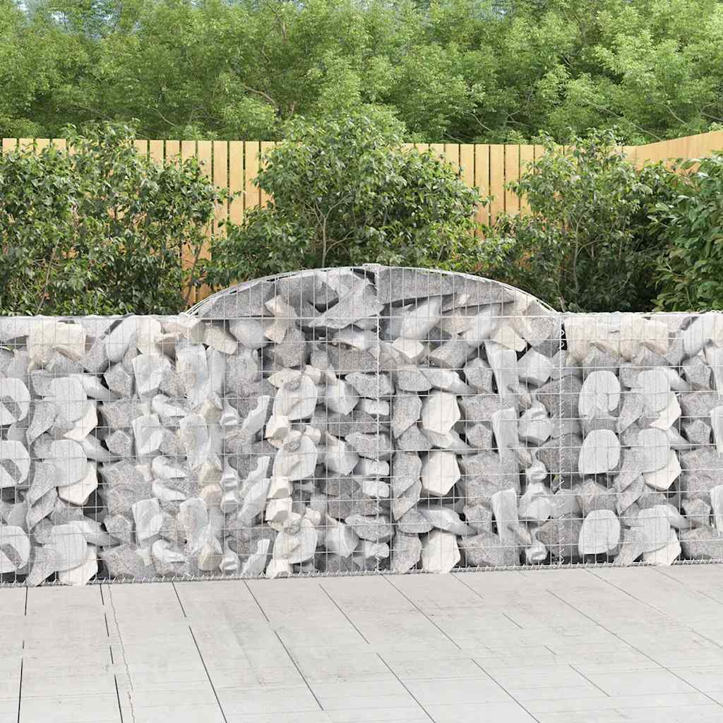 vidaXL Cestas de gaviones 5 uds forma de arco hierro 300x30x100/120 cm