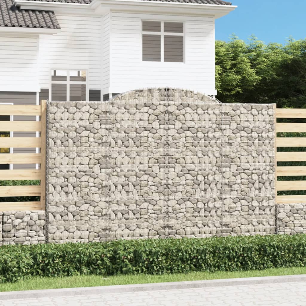 vidaXL Cestas de gaviones 5 uds forma de arco hierro 300x30x200/220 cm