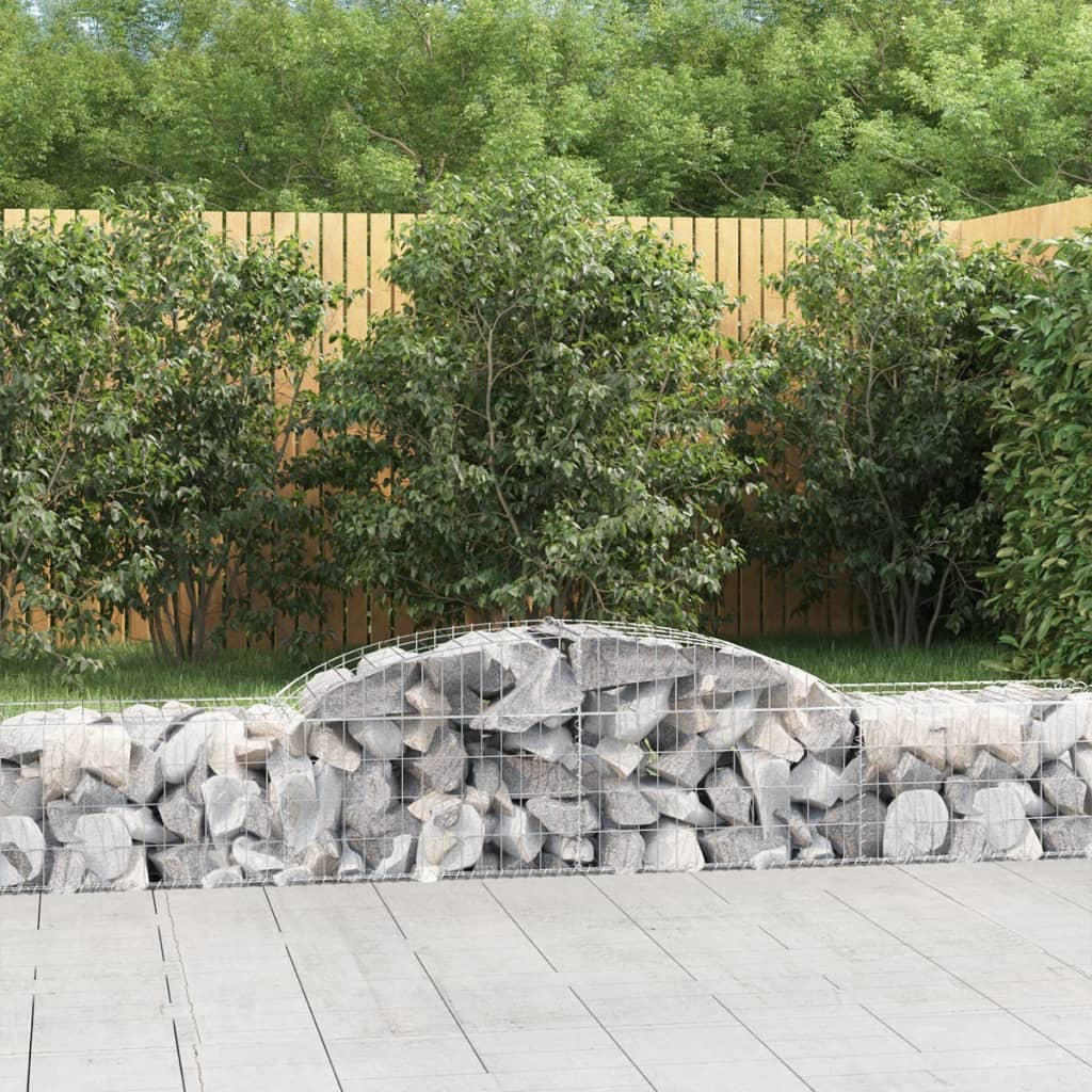 vidaXL Cestas de gaviones 10 uds forma de arco hierro 300x50x40/60 cm
