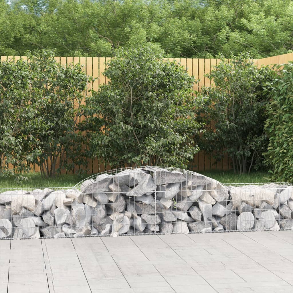 vidaXL Cestas de gaviones 12 uds forma de arco hierro 300x50x40/60 cm