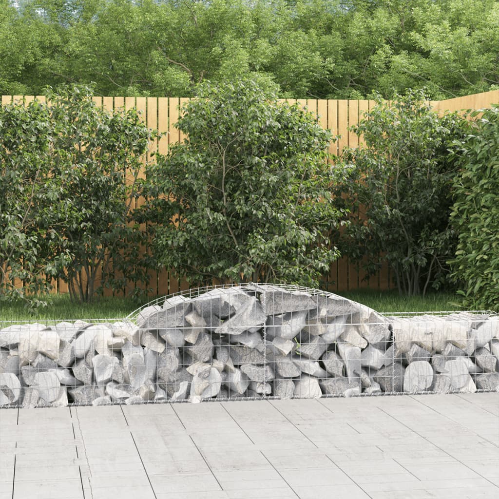 vidaXL Cestas de gaviones 17 uds forma de arco hierro 300x50x40/60 cm