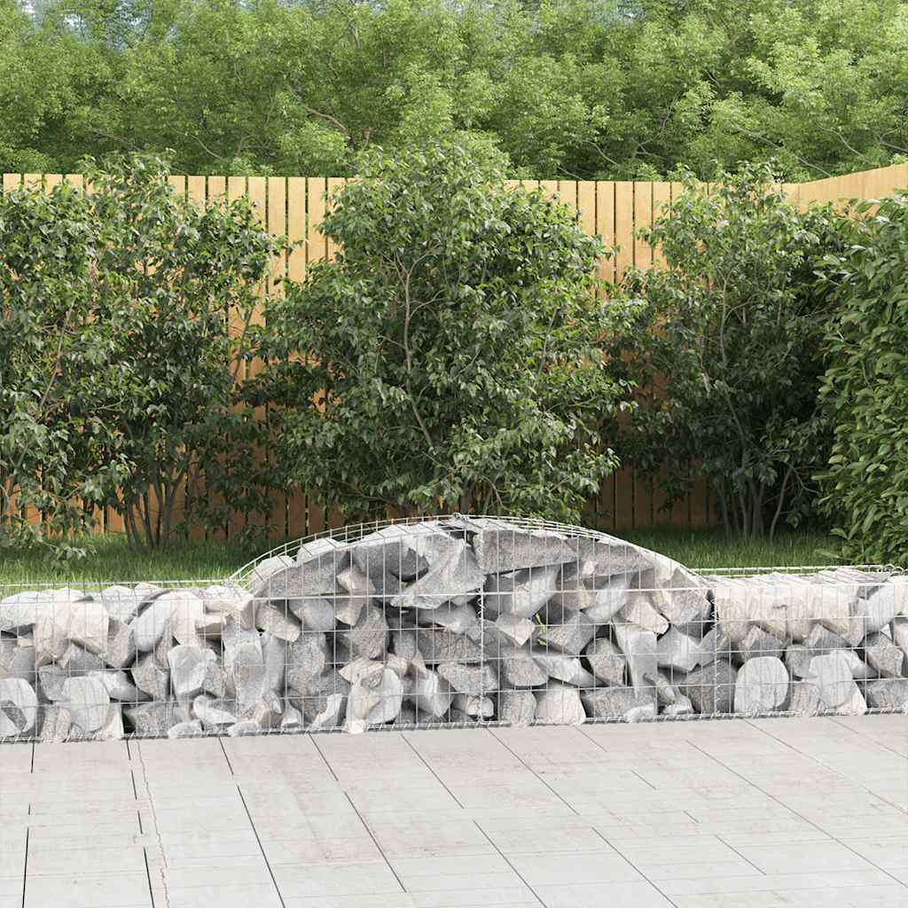 vidaXL Cestas de gaviones 30 uds forma de arco hierro 300x50x40/60 cm