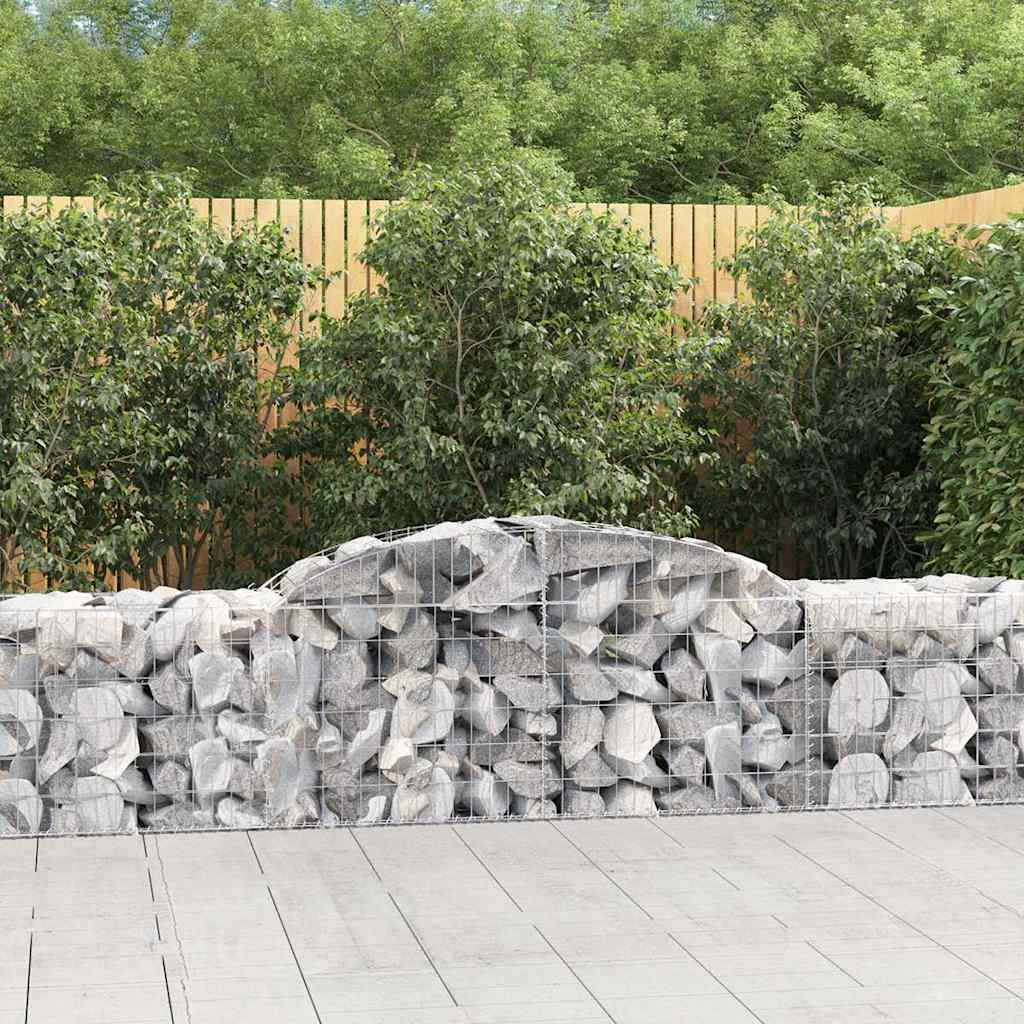 vidaXL Cestas de gaviones 11 uds forma de arco hierro 300x50x60/80 cm