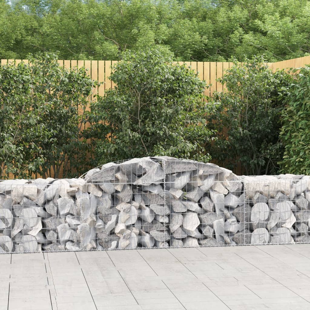 vidaXL Cestas de gaviones 25 uds forma de arco hierro 300x50x60/80 cm