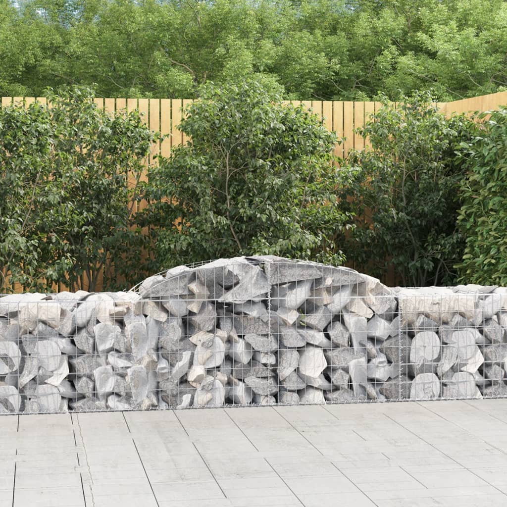 vidaXL Cestas de gaviones 30 uds forma de arco hierro 300x50x60/80 cm