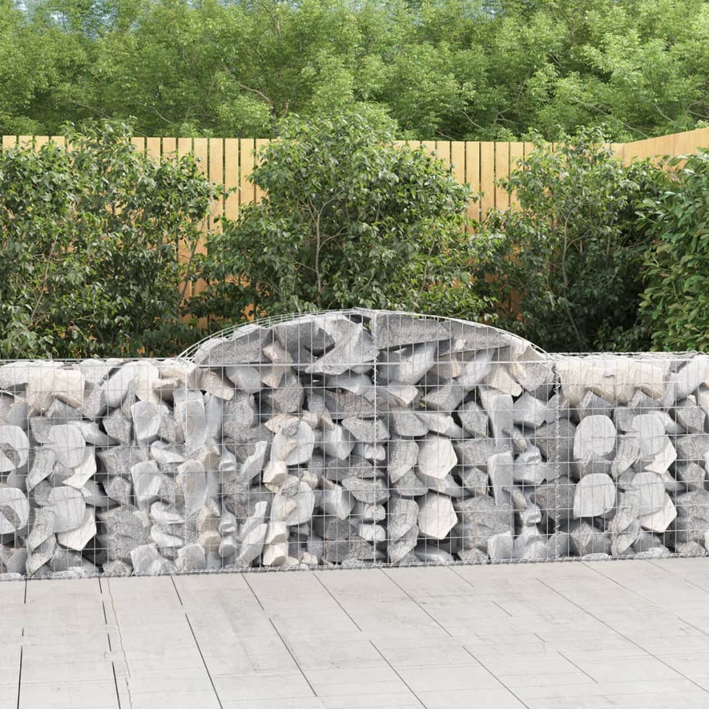 vidaXL Cestas de gaviones 13 uds forma de arco hierro 300x50x80/100 cm