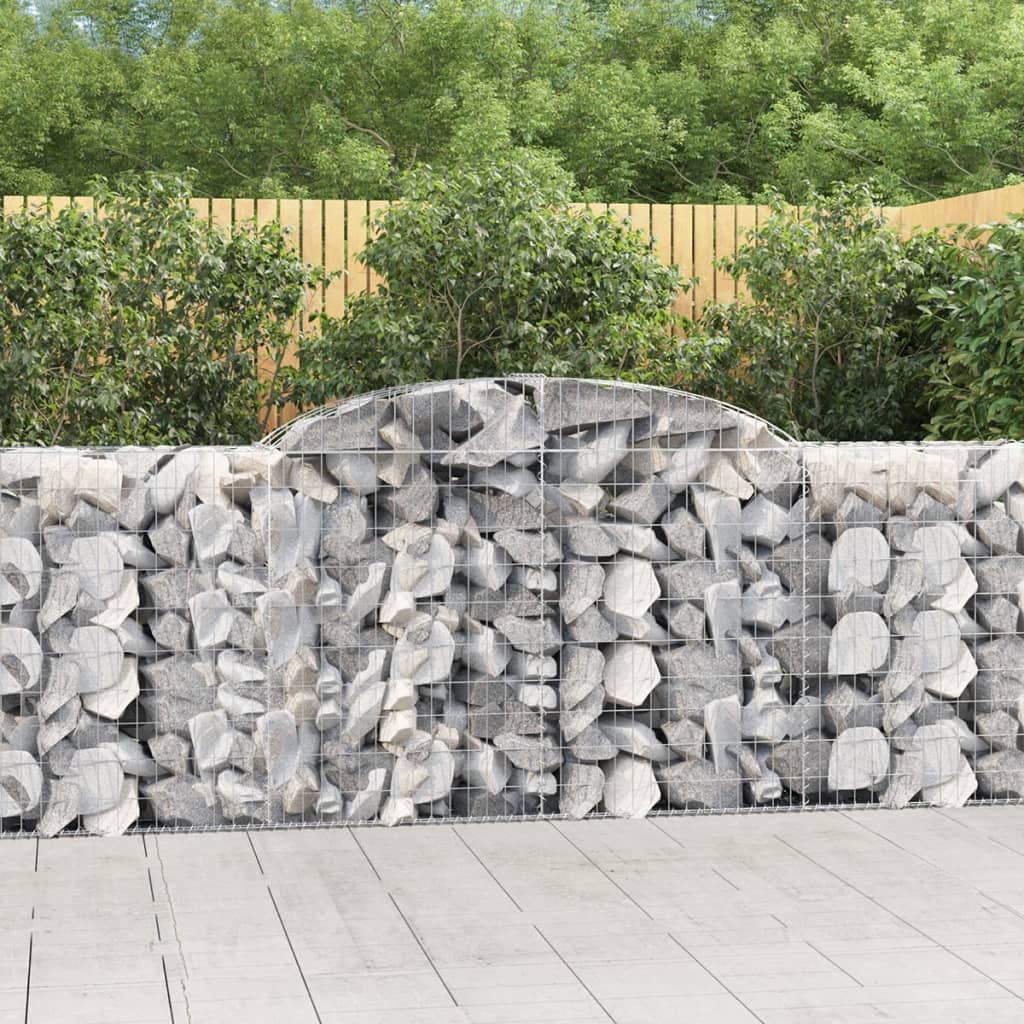 vidaXL Cestas de gaviones 6 uds forma de arco hierro 300x50x100/120 cm