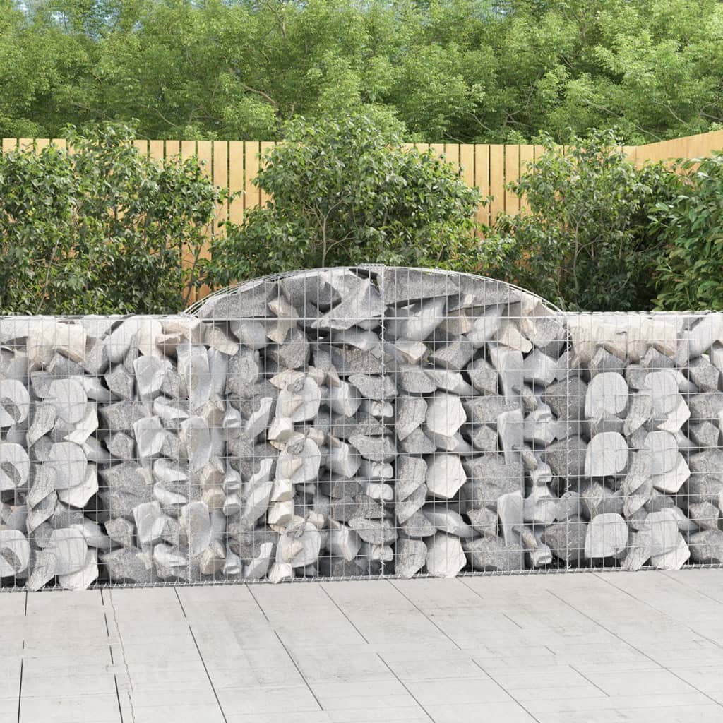 vidaXL Cestas de gaviones 11 uds forma de arco hierro 300x50x100/120cm