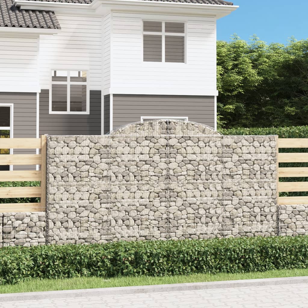 vidaXL Cestas de gaviones 5 uds forma de arco hierro 300x50x160/180 cm