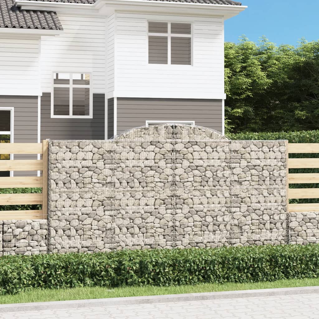 vidaXL Cestas gaviones 13 uds forma de arco hierro 300x50x160/180 cm