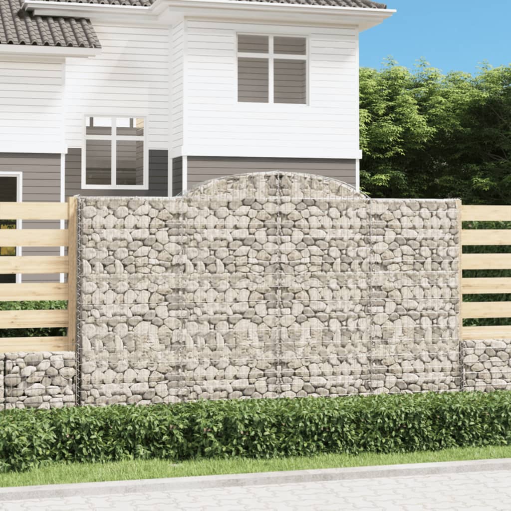 vidaXL Cestas de gaviones 13 uds forma de arco hierro 300x50x180/200cm