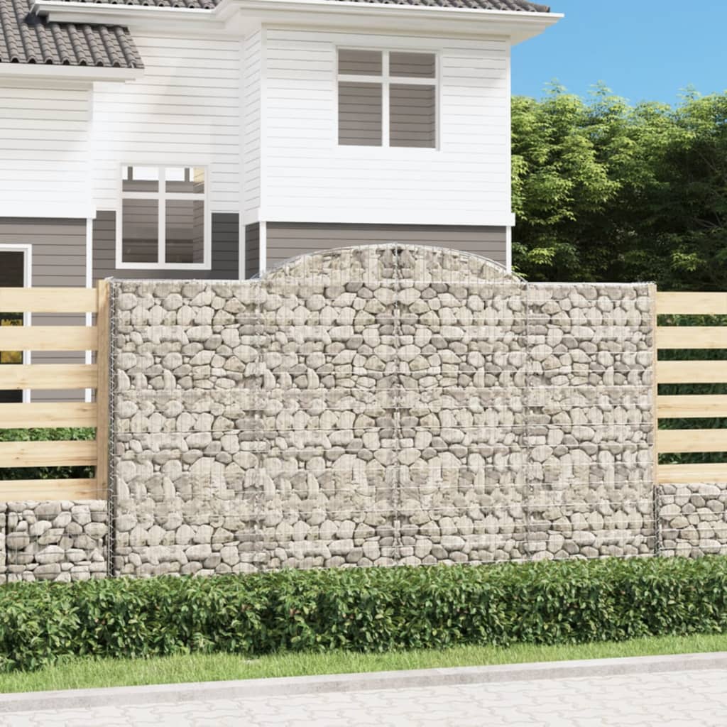 vidaXL Cestas de gaviones 17 uds forma de arco hierro 300x50x180/200cm