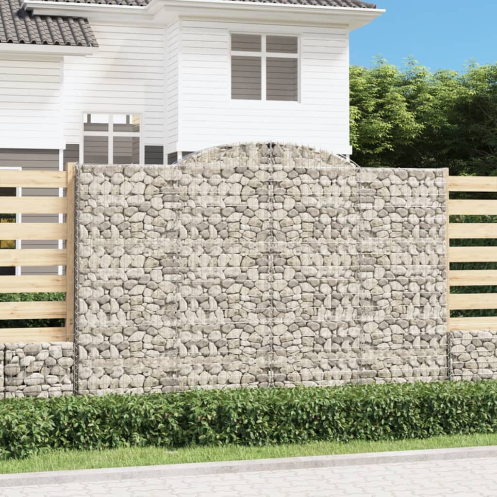 vidaXL Cestas de gaviones 4 uds forma de arco hierro 300x50x200/220 cm