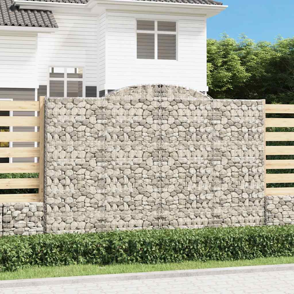 vidaXL Cestas de gaviones 12 uds forma de arco hierro 300x50x200/220cm