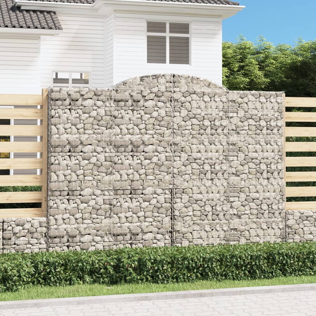 vidaXL Cestas de gaviones 8 uds forma de arco hierro 300x50x220/240 cm