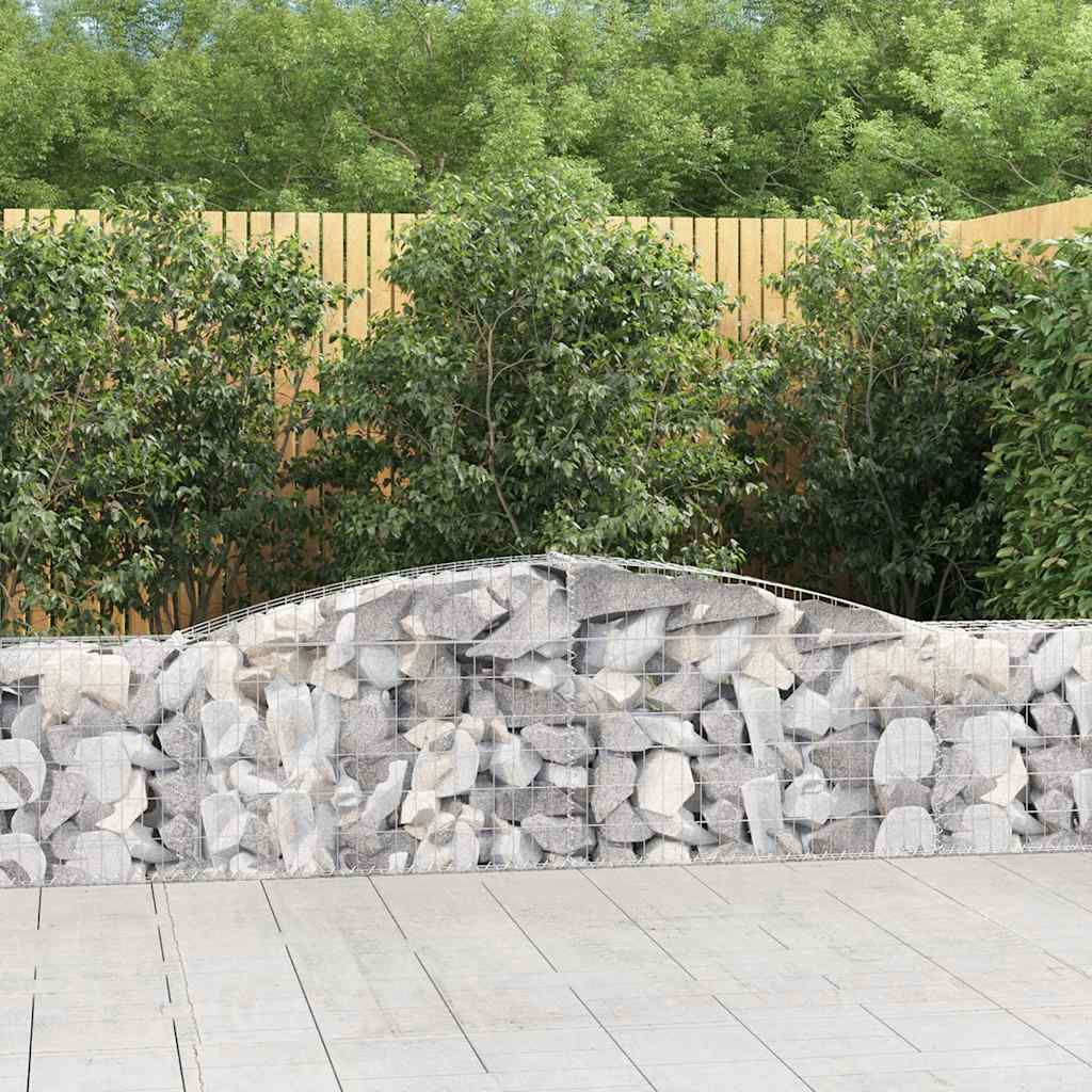 vidaXL Cestas de gaviones 4 uds forma de arco hierro 400x30x60/80 cm