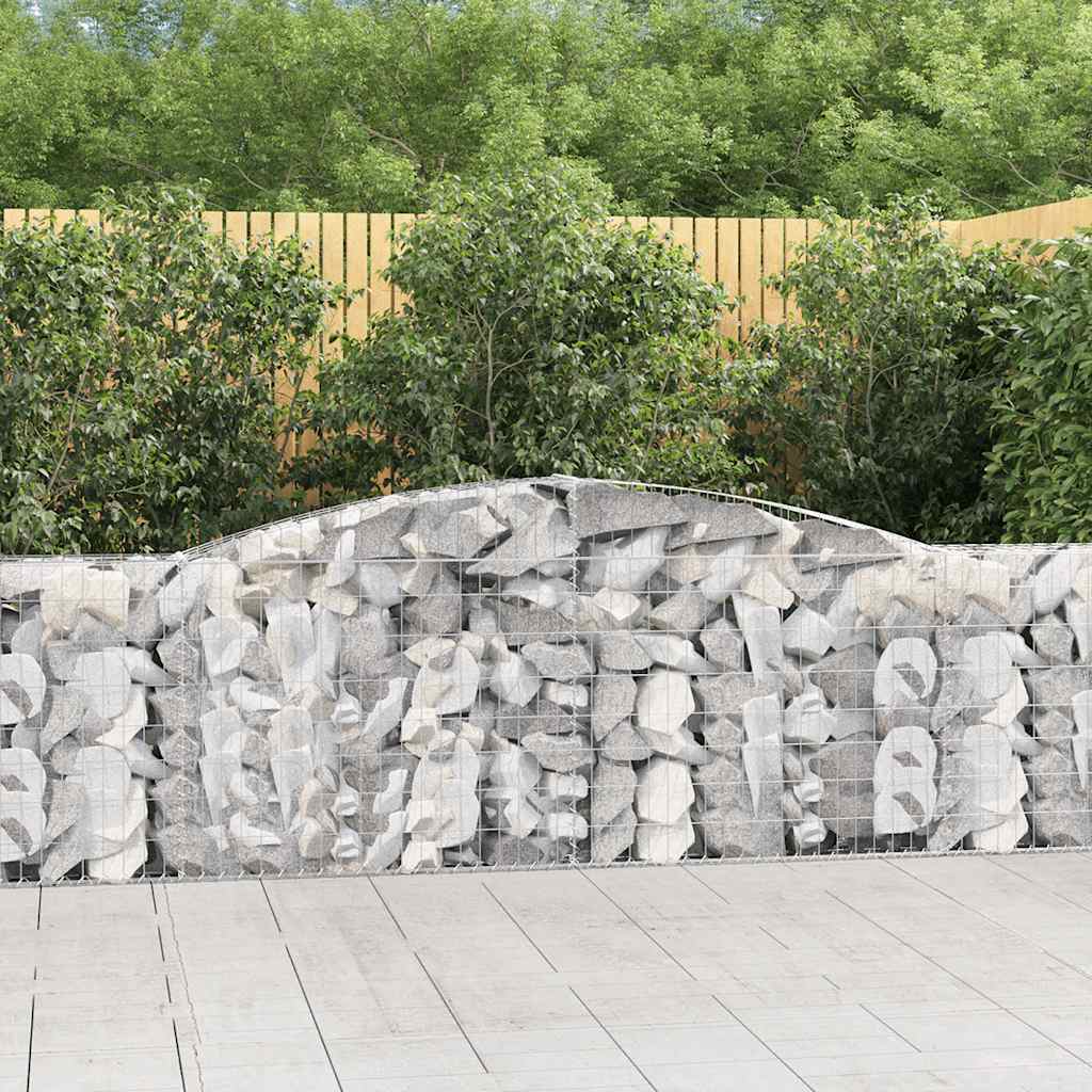 vidaXL Cestas de gaviones 20 uds forma de arco hierro 400x30x80/100 cm