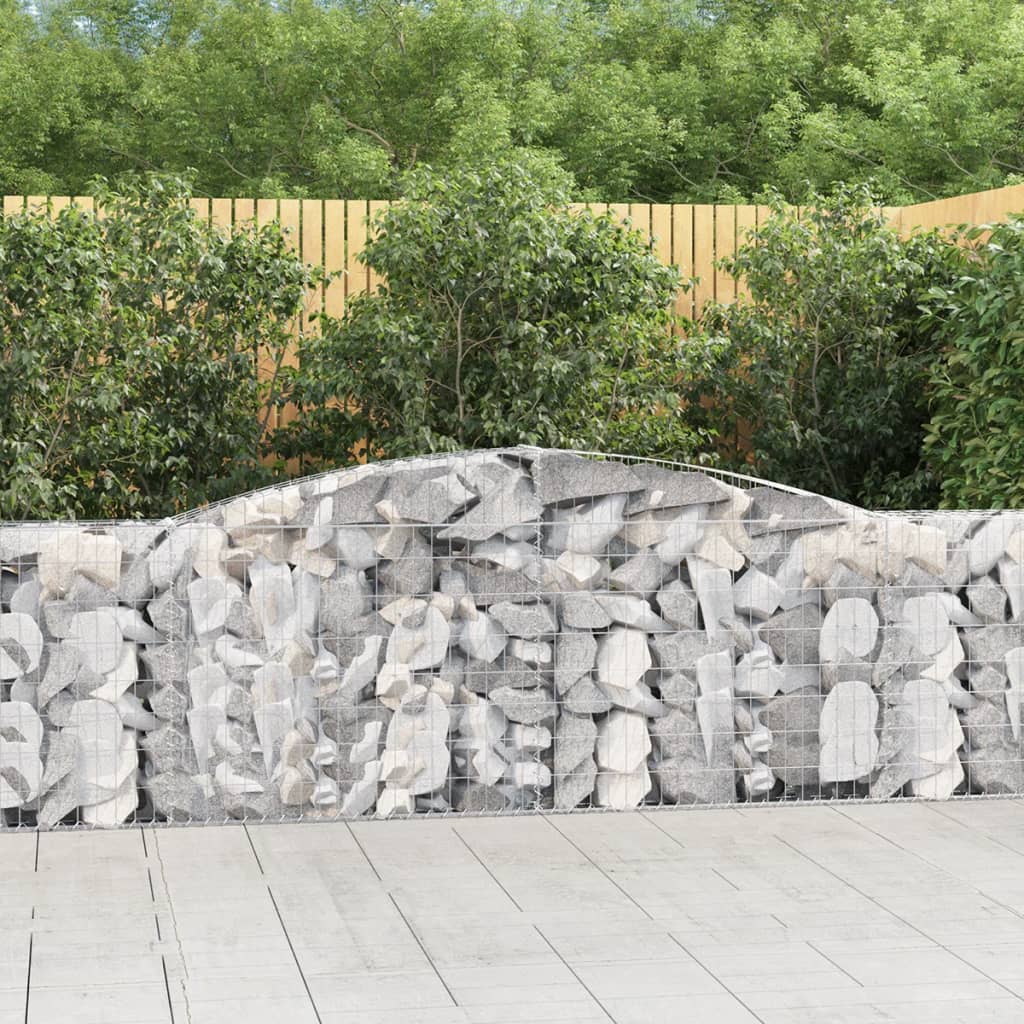 vidaXL Cestas de gaviones 10 uds forma de arco hierro 400x30x100/120cm