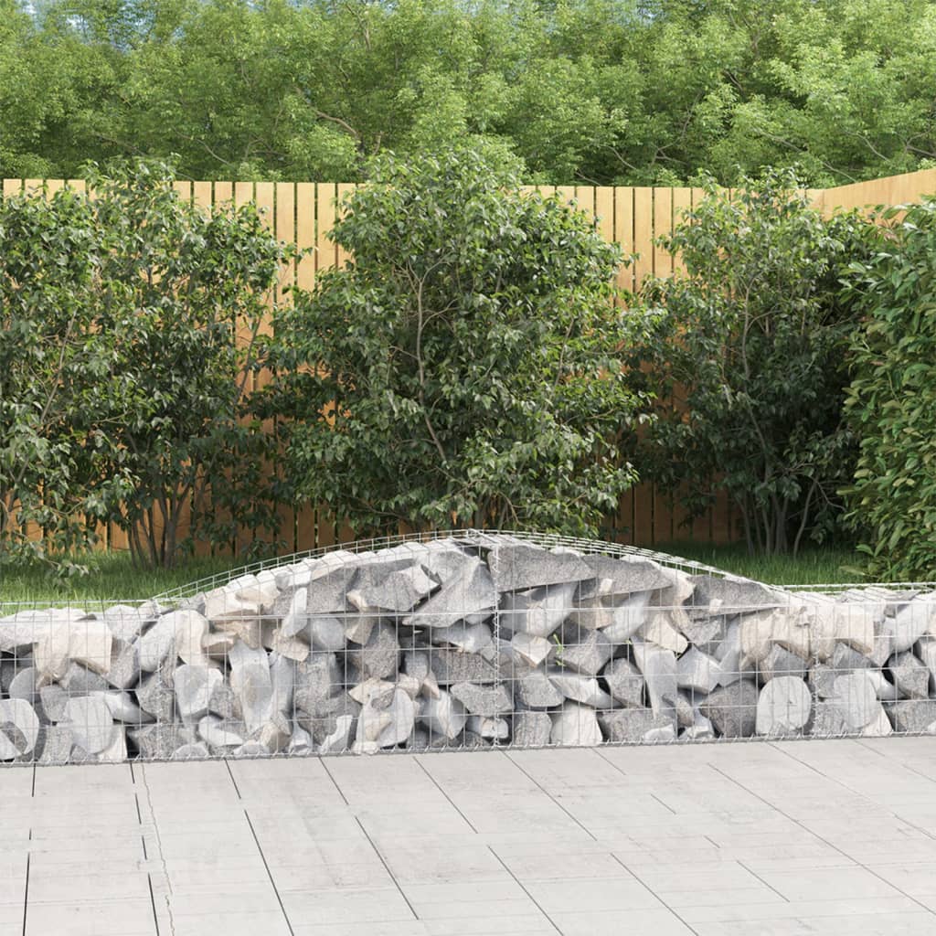 vidaXL Cestas de gaviones 10 uds forma de arco hierro 400x50x40/60 cm