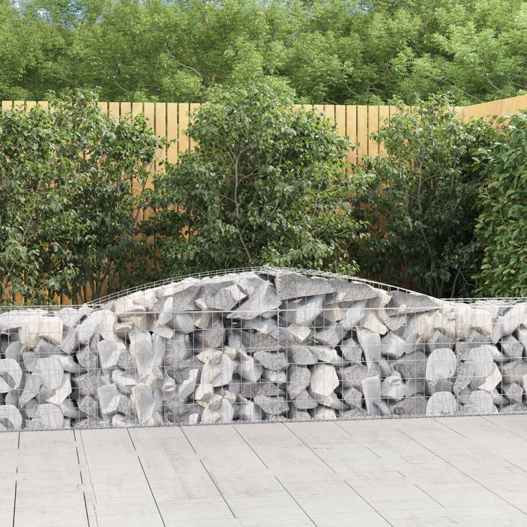 vidaXL Cestas de gaviones 4 uds forma de arco hierro 400x50x60/80 cm